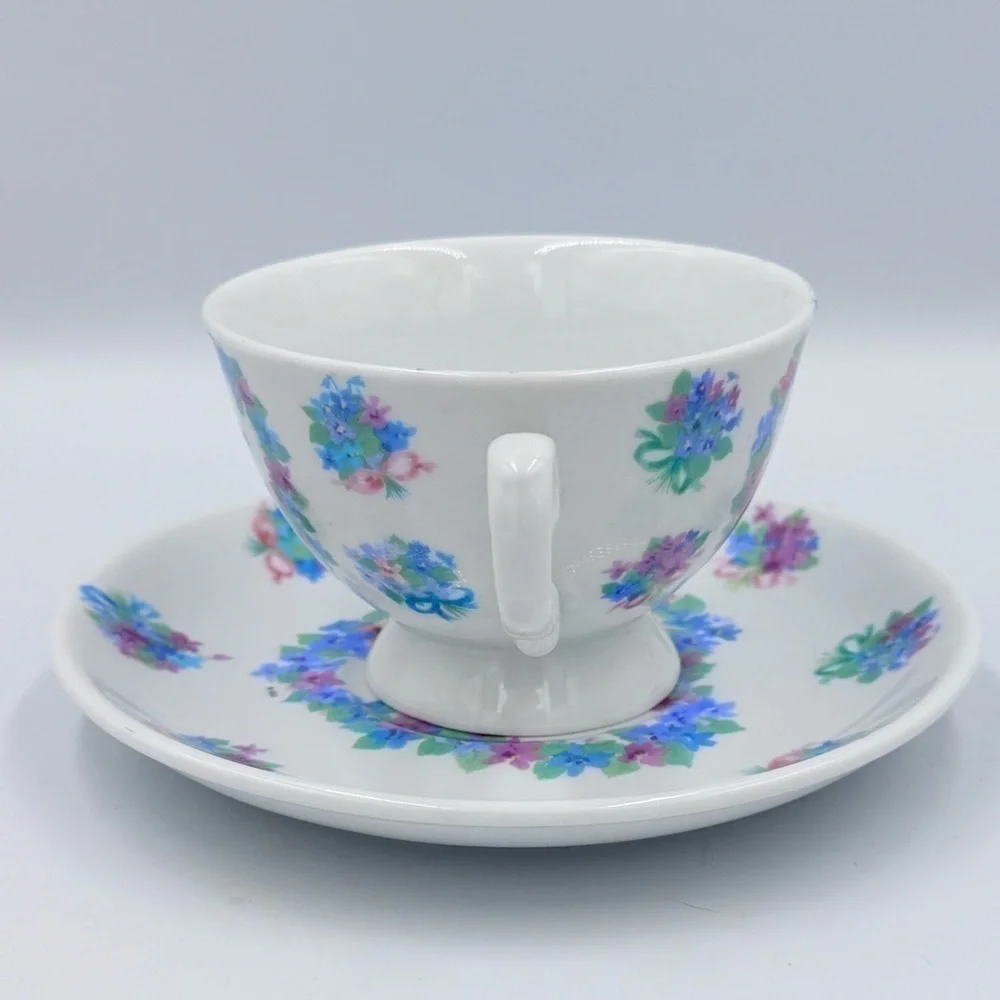 Helen Steiner Rice Blue Floral Teacup & Saucer Gift Set